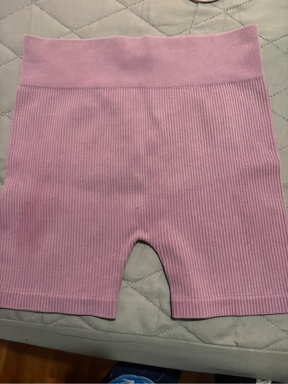 Pull&Bear Ribbed High-Waist Bike Shorts in Pink
